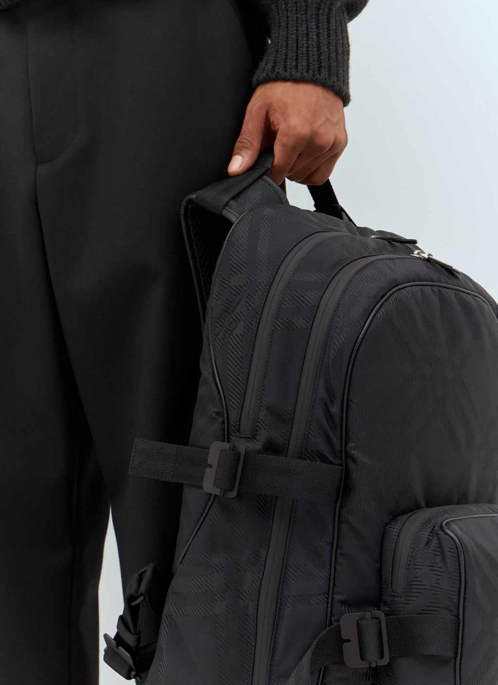 Burberry Men Check Jacquard Backpack