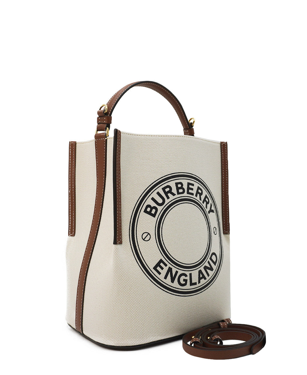 Canvas Logo Bucket Bag White, Multicolor