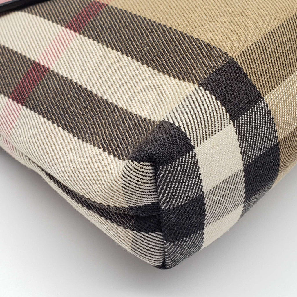 Burberry House Check Canvas Leather Milton Shoulder Bag