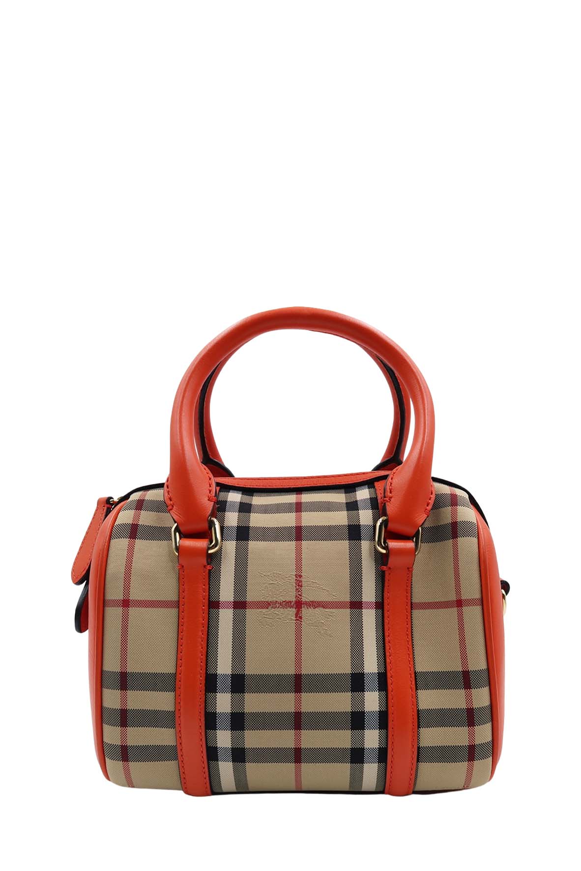 House Check Derby Small Alchester Bowling Bag Brown Orange