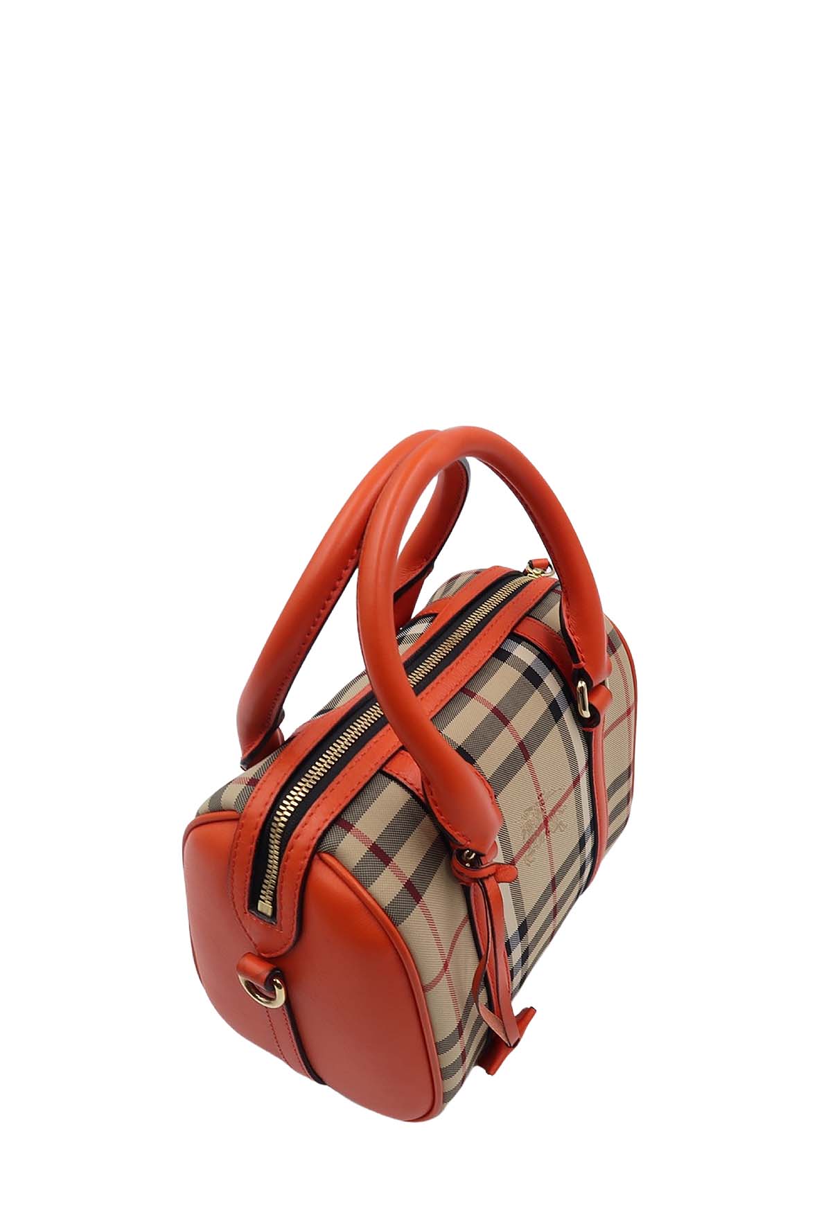 House Check Derby Small Alchester Bowling Bag Brown Orange