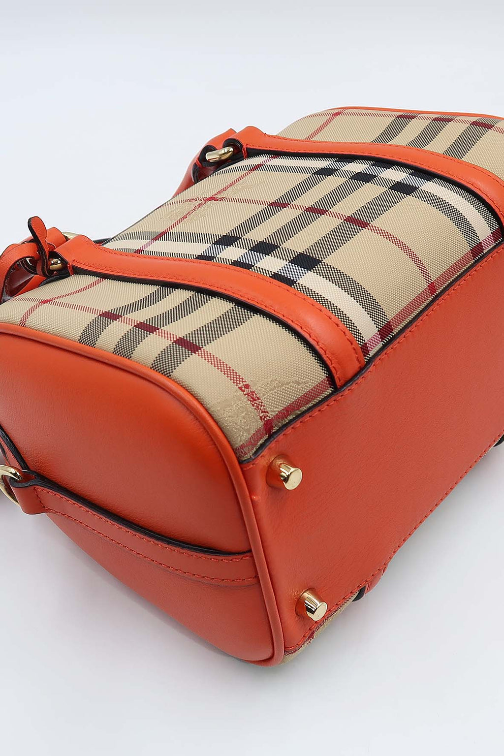 House Check Derby Small Alchester Bowling Bag Brown Orange