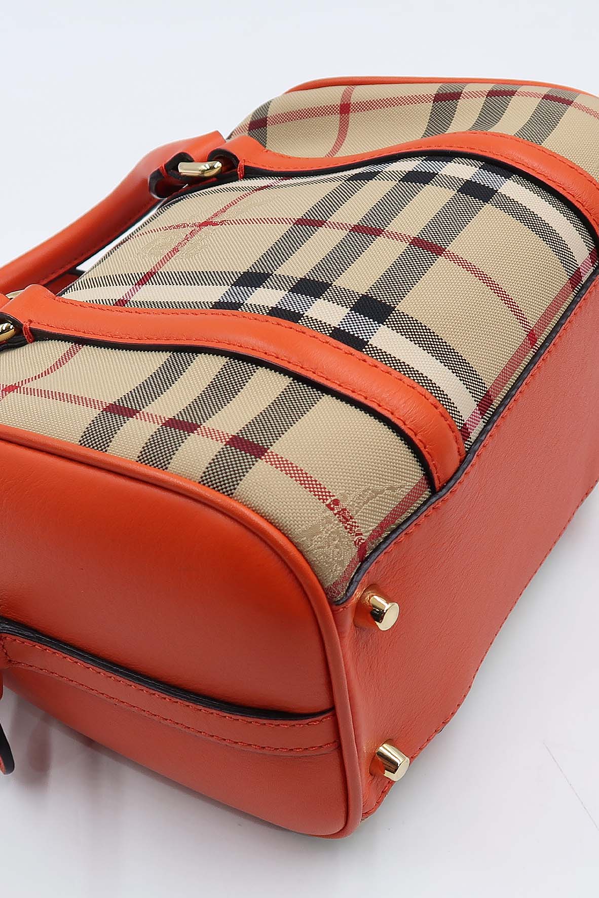 House Check Derby Small Alchester Bowling Bag Brown Orange