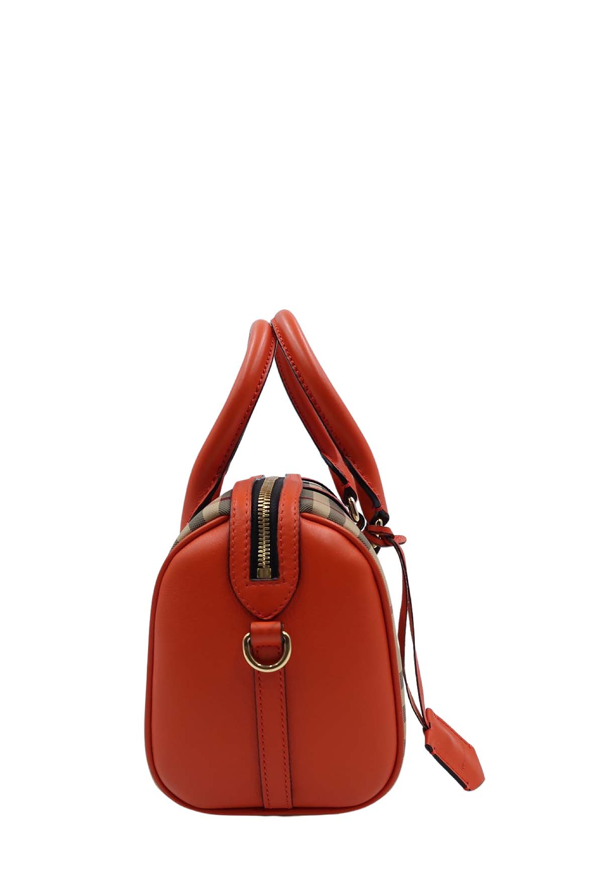 House Check Derby Small Alchester Bowling Bag Brown Orange