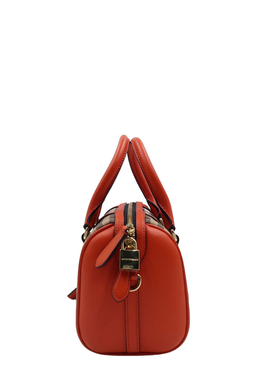 House Check Derby Small Alchester Bowling Bag Brown Orange