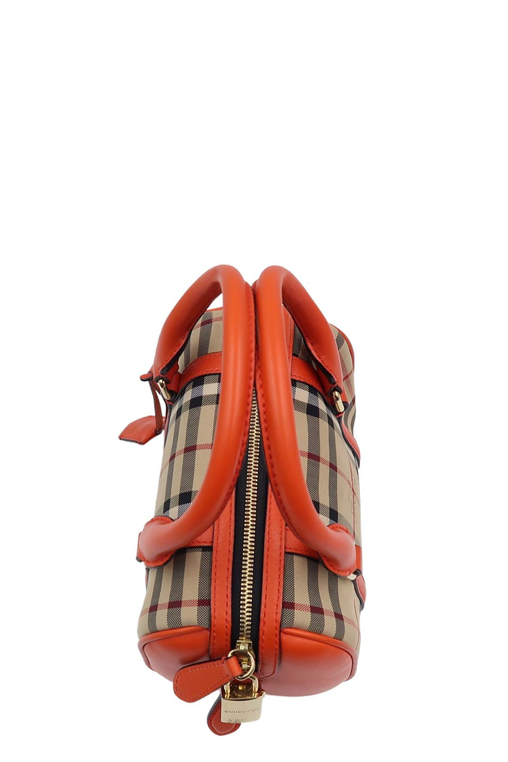 House Check Derby Small Alchester Bowling Bag Brown Orange