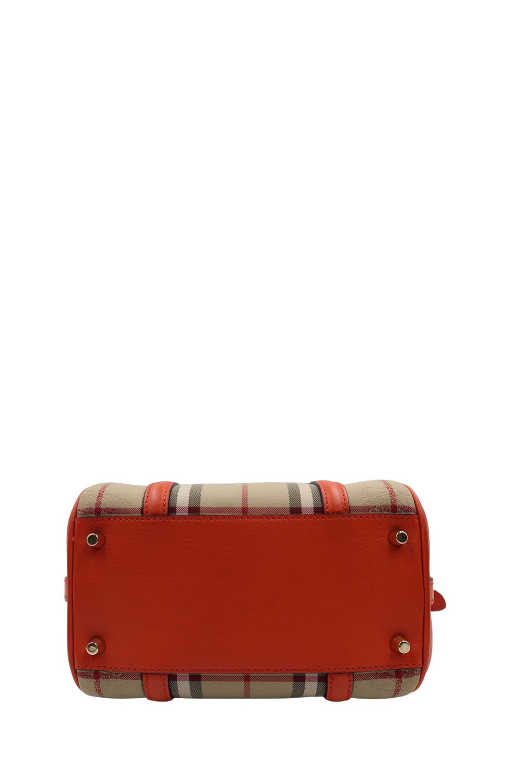 House Check Derby Small Alchester Bowling Bag Brown Orange