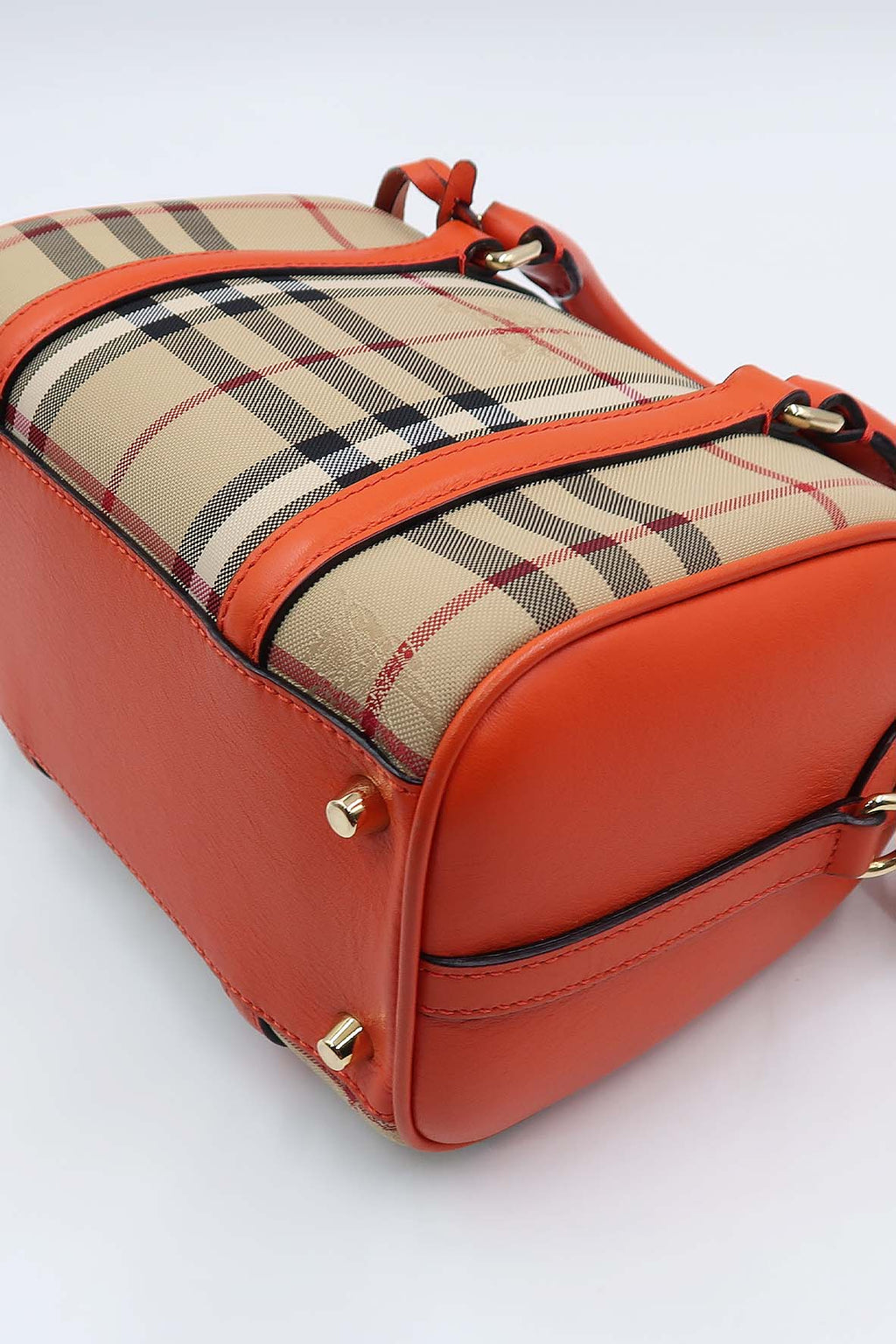 House Check Derby Small Alchester Bowling Bag Brown Orange