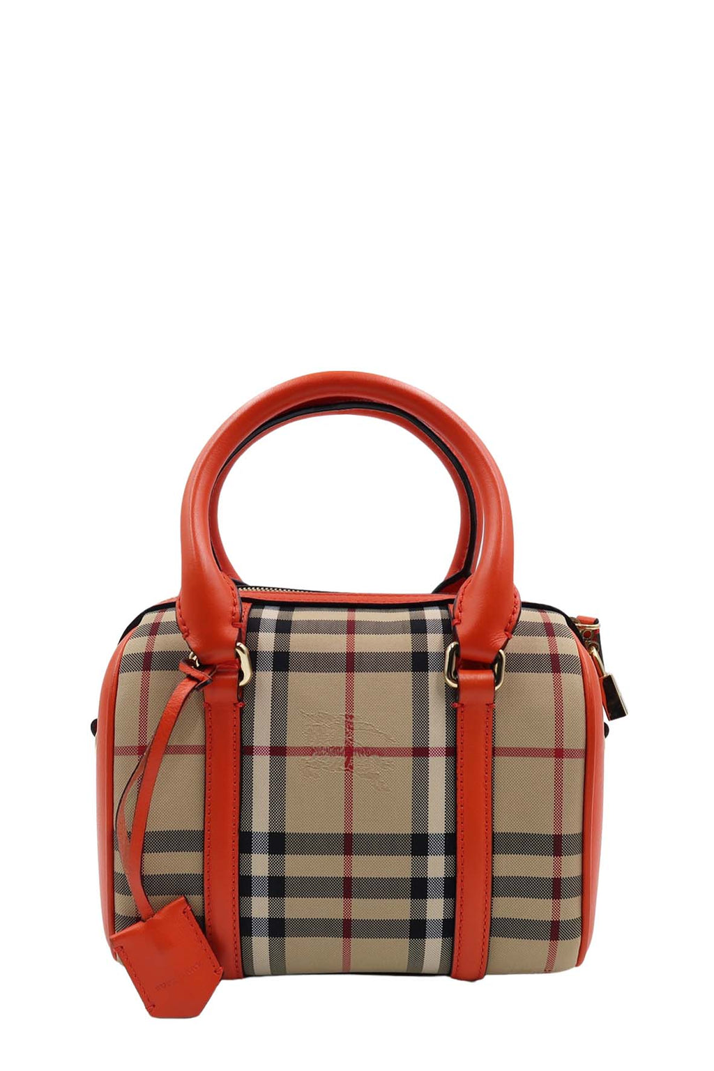 House Check Derby Small Alchester Bowling Bag Brown Orange