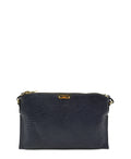 Leather Grain Check Chichester Crossbody Bag Navy