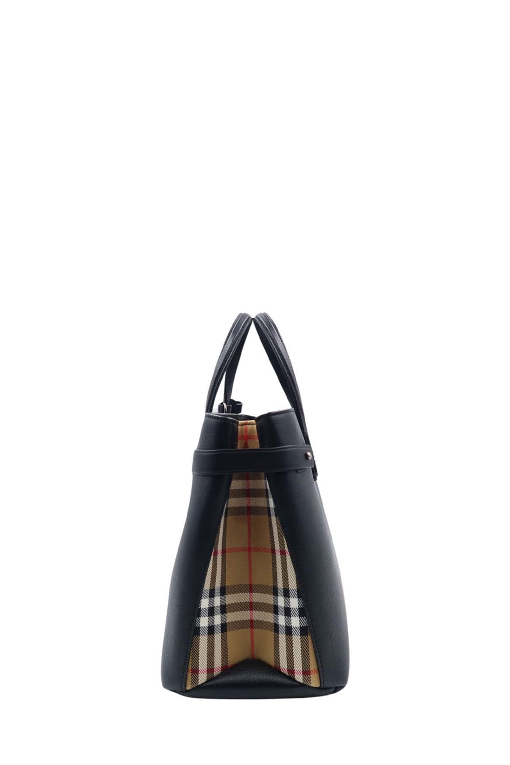 Medium Banner Top Handle Bag Black