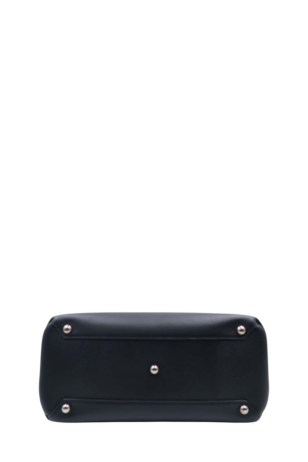 Medium Banner Top Handle Bag Black
