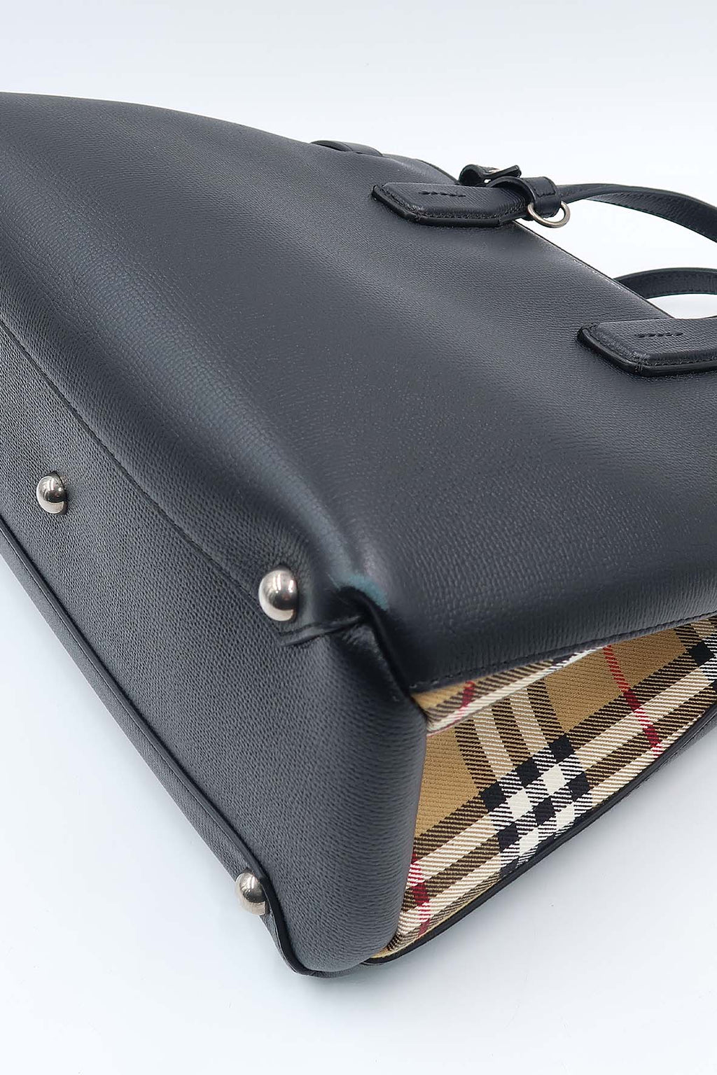 Medium Banner Top Handle Bag Black