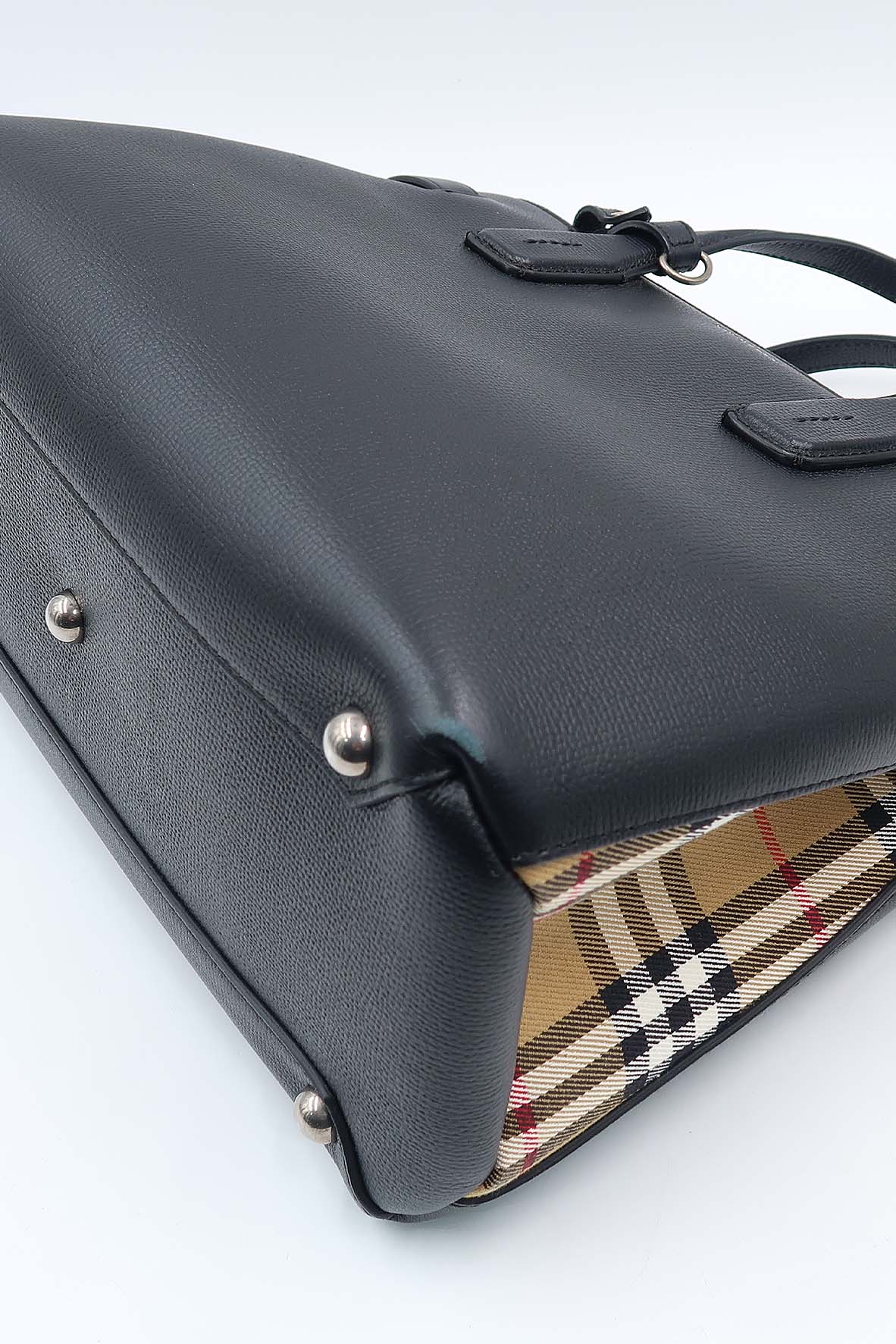 Medium Banner Top Handle Bag Black