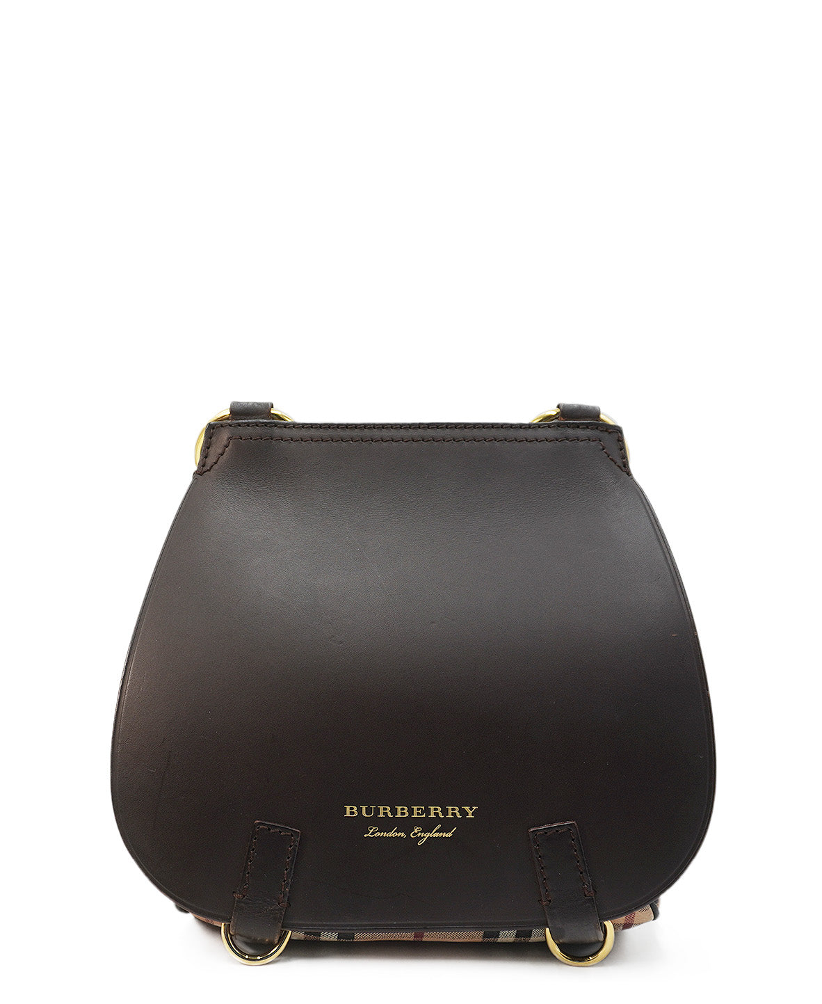 Medium Bridle Haymarket Check Coated Canvas and Leather Shoulder Bag Brown