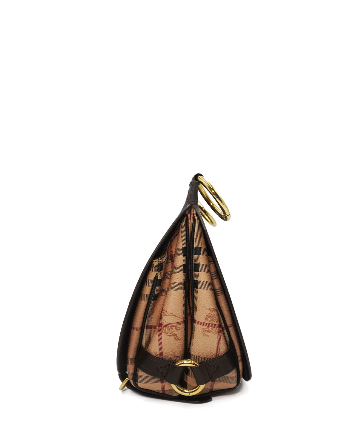 Medium Bridle Haymarket Check Coated Canvas and Leather Shoulder Bag Brown