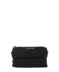 Suede Peyton Fringe Crossbody Bag Black