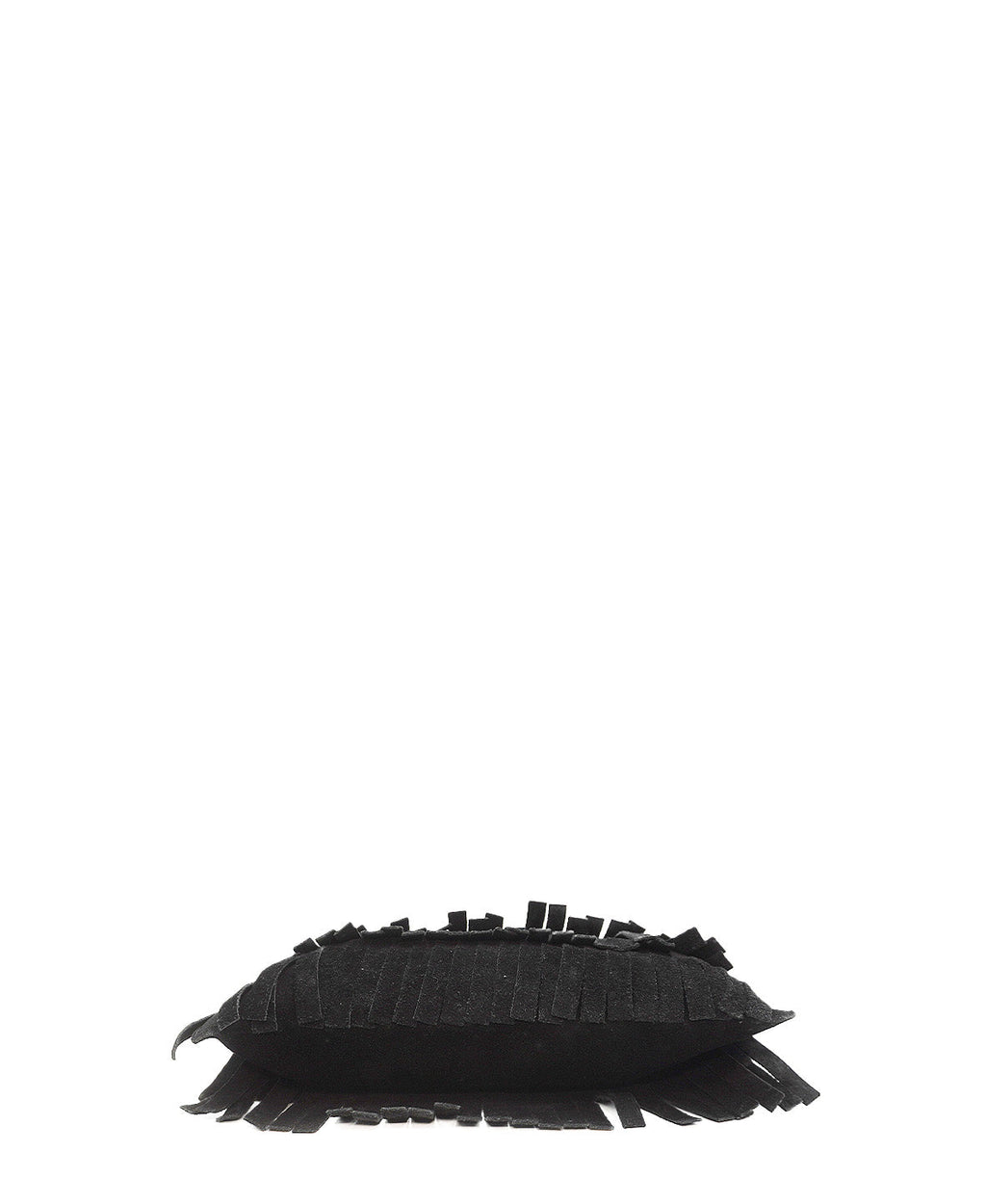 Suede Peyton Fringe Crossbody Bag Black