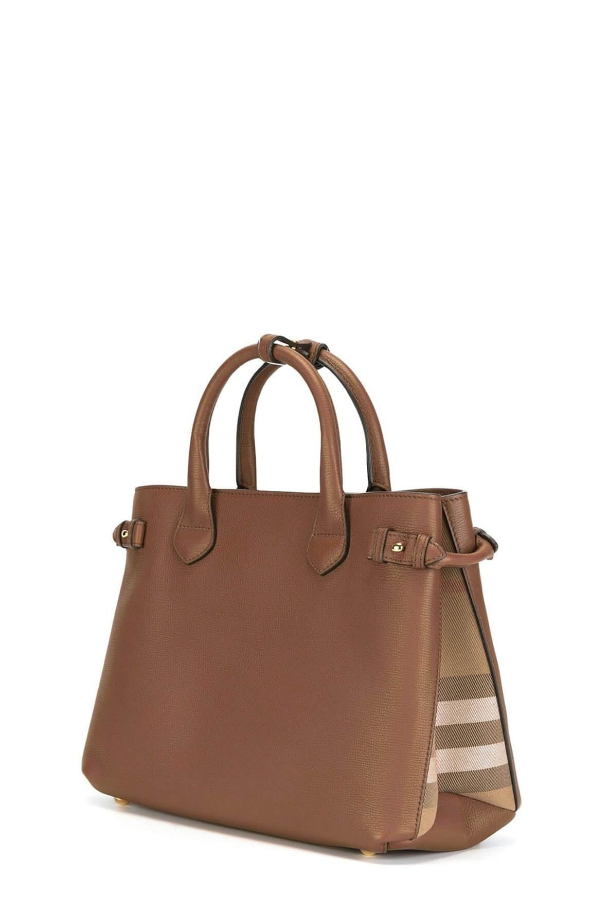 Medium Banner Top Handle Bag Tan Brown