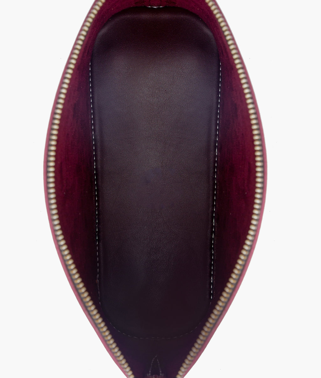 Burgundy dome cross-body bag