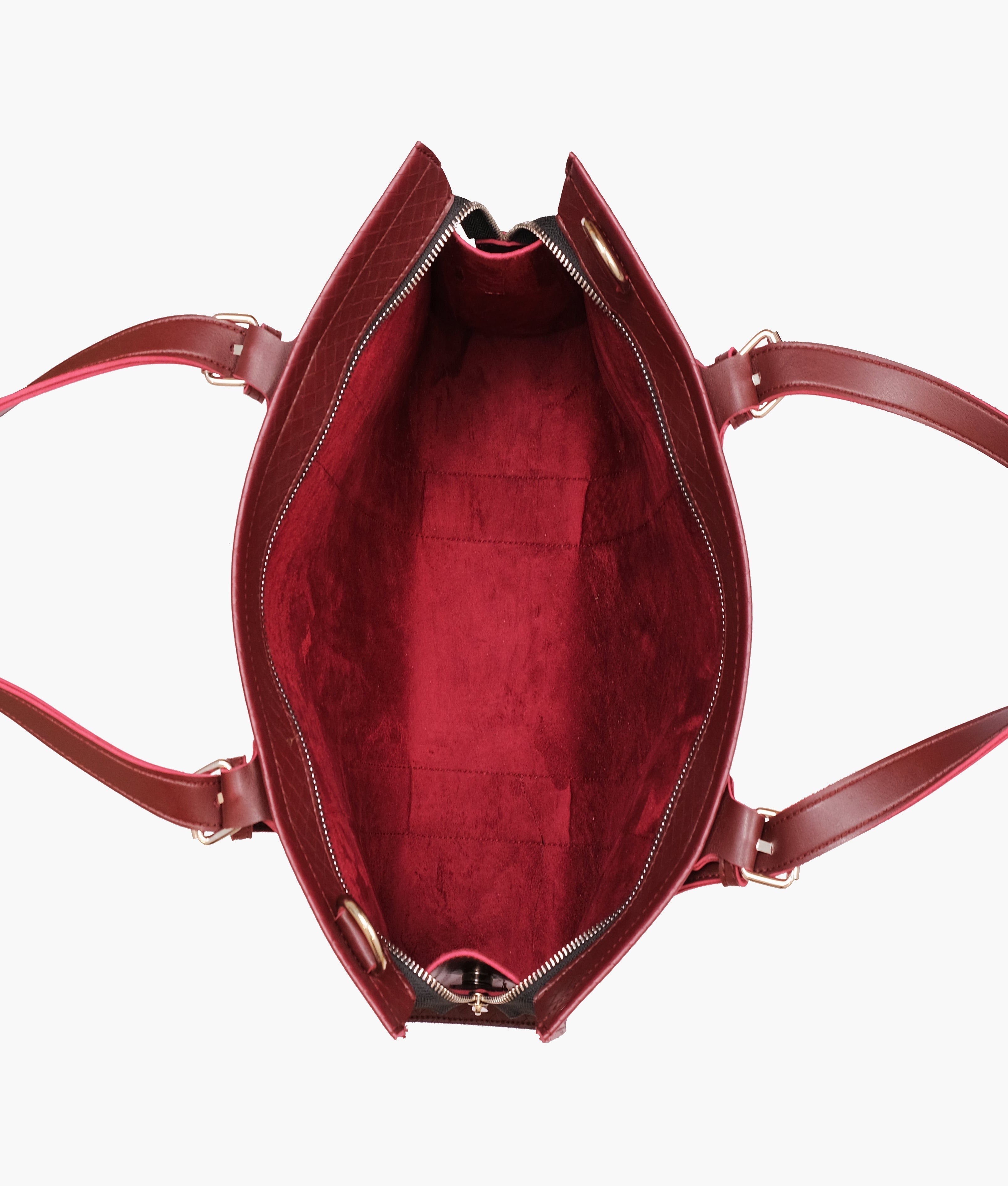 Burgundy weaved laptop bag with sleeve