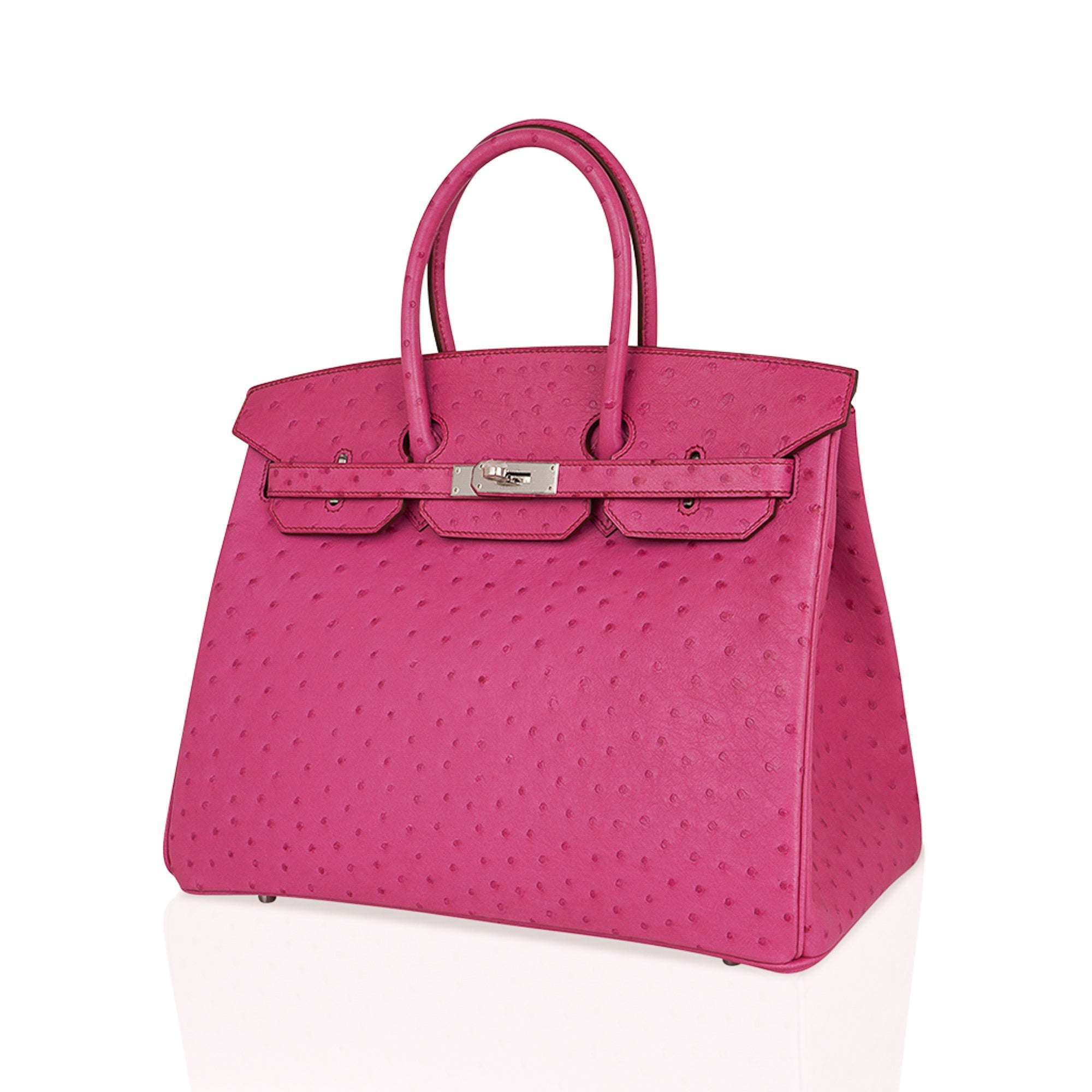 Hermes Birkin 35 Bag Fuchsia Ostrich Palladium Hardware