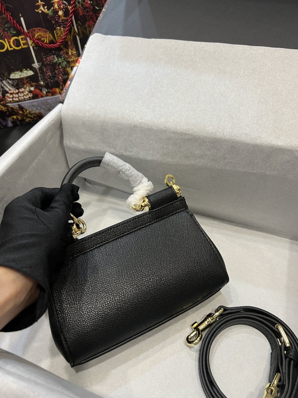 GLAMI Small Sicily Bag In Dauphine Black For Women 7.5in/19cm GLAMI GLAMI7116A100180999