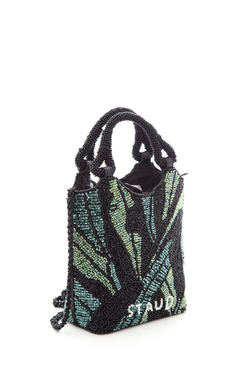 Staud Green & Black Sequins Handbag