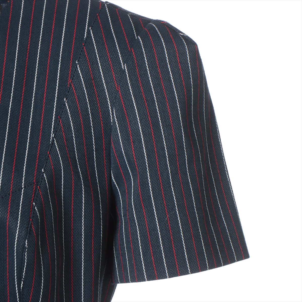 Louis Vuitton 23AW Wool  Polyurethane One Earrings 34  Navy 3D Tri-Color Scooter Dress 1AC45W RW232WB Monogram Back Belt