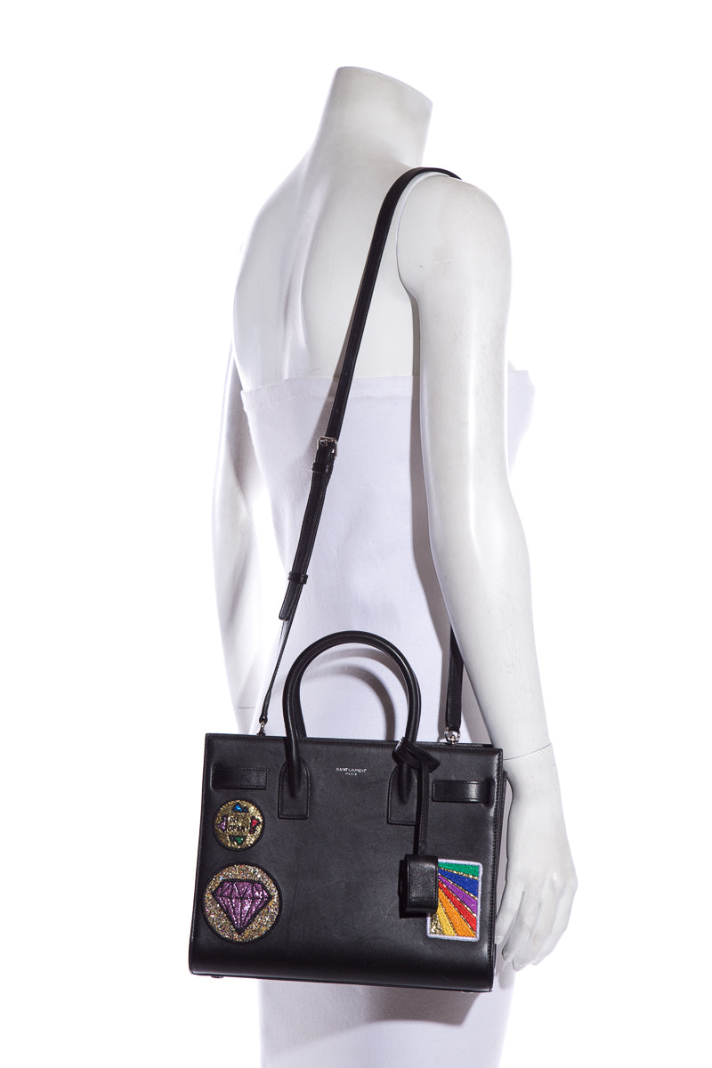 Saint Laurent Black Patch Detail Sac de Jour NM