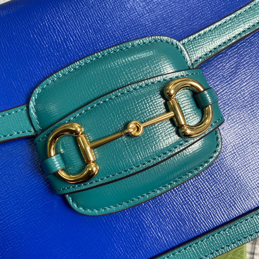 gg Horsebit 1955 Shoulder Bag Blue For Women, Women’s Bags 9.8in/25cm gg