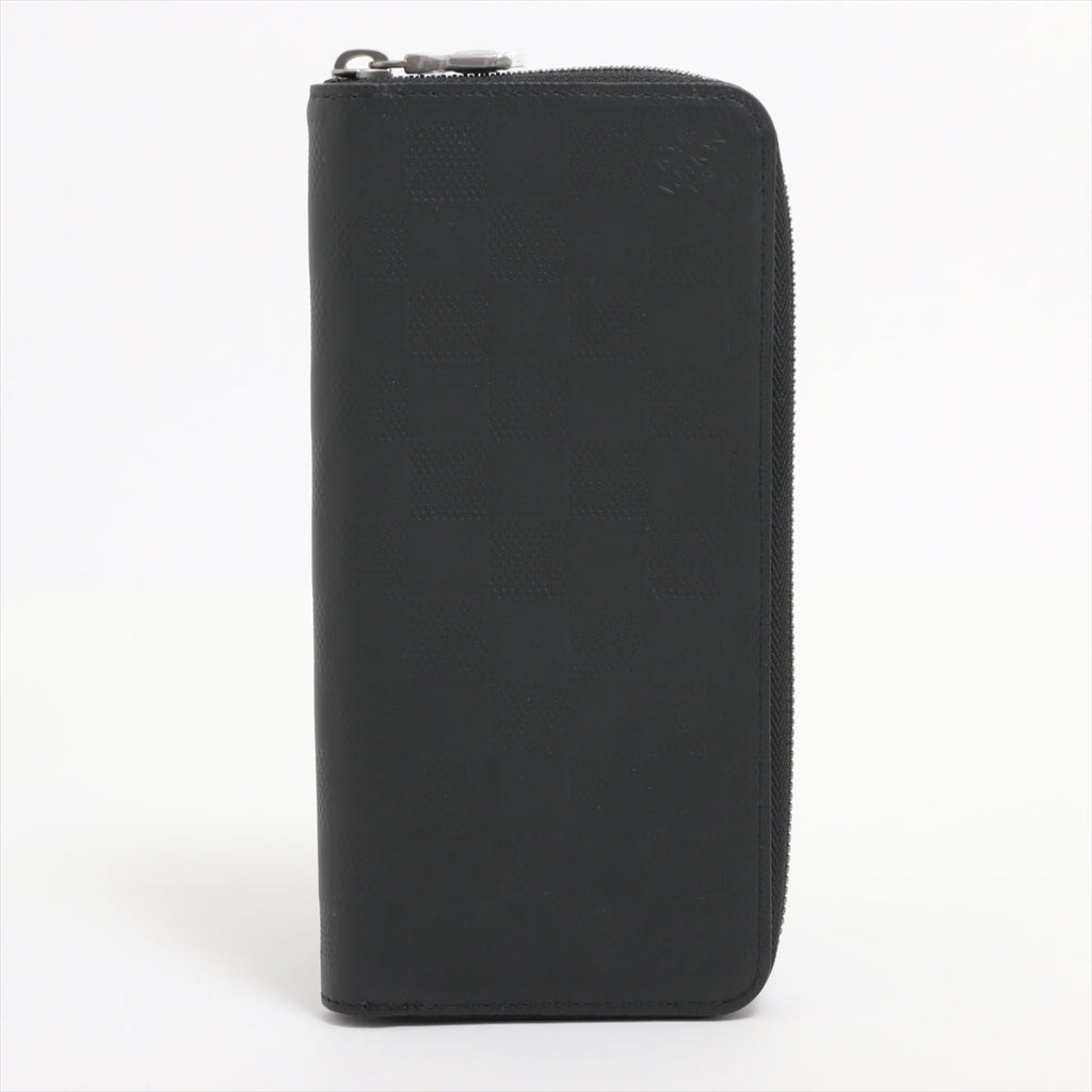 Louis Vuitton Damianfinie Zippy Wallet Vertical N63548 Black Round Zippe Wallet