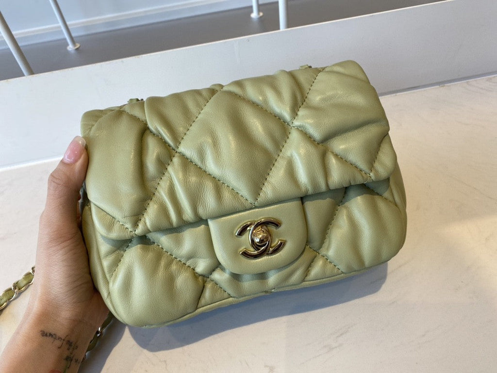 CHLSmall GlamIap Bag Gold Hardware Green For Women Handbags, Shoulder Bags 7.5in/19cm AS2232