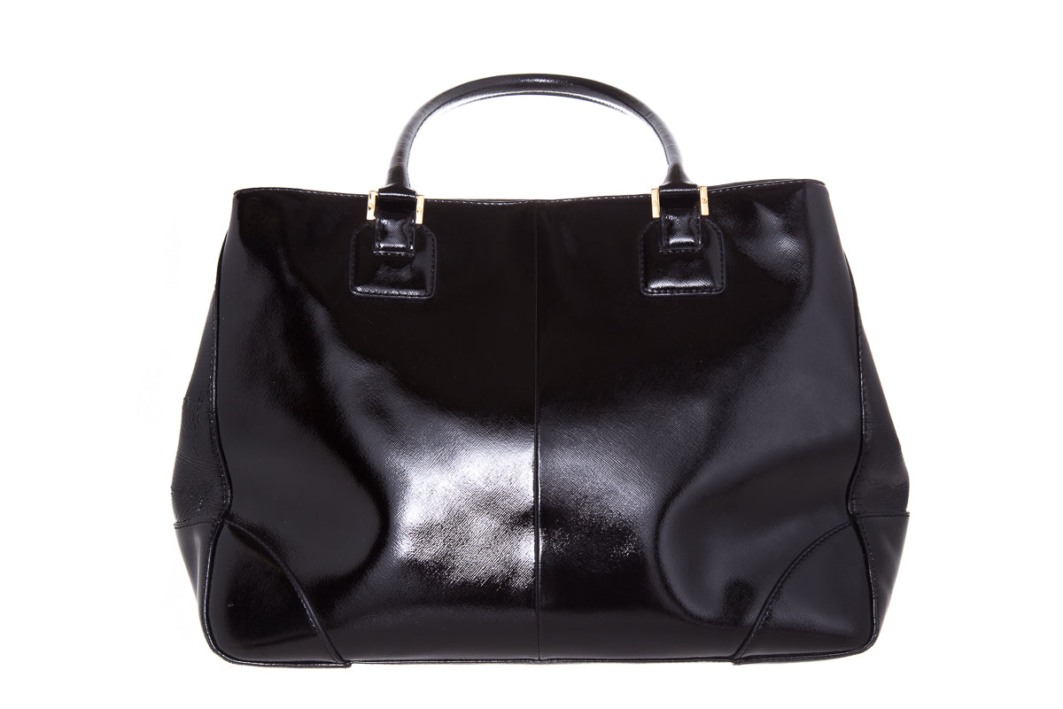 Tory Burch Black Patent  Leather Tote