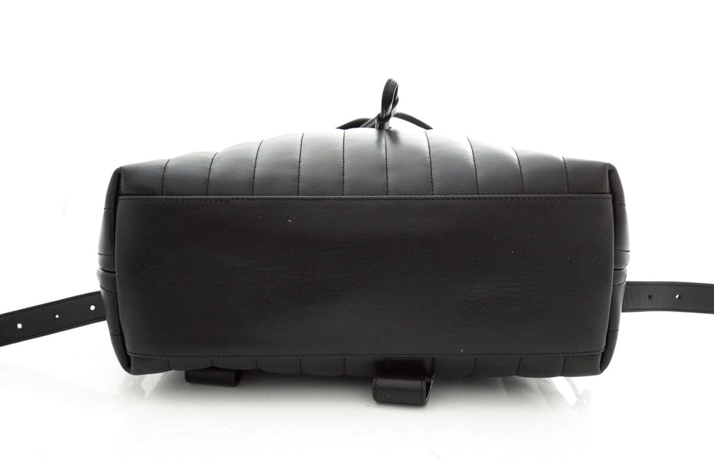 Saint Laurent Black Lou Lou Chevron Lambskin Backpack W/ Silvertone HW