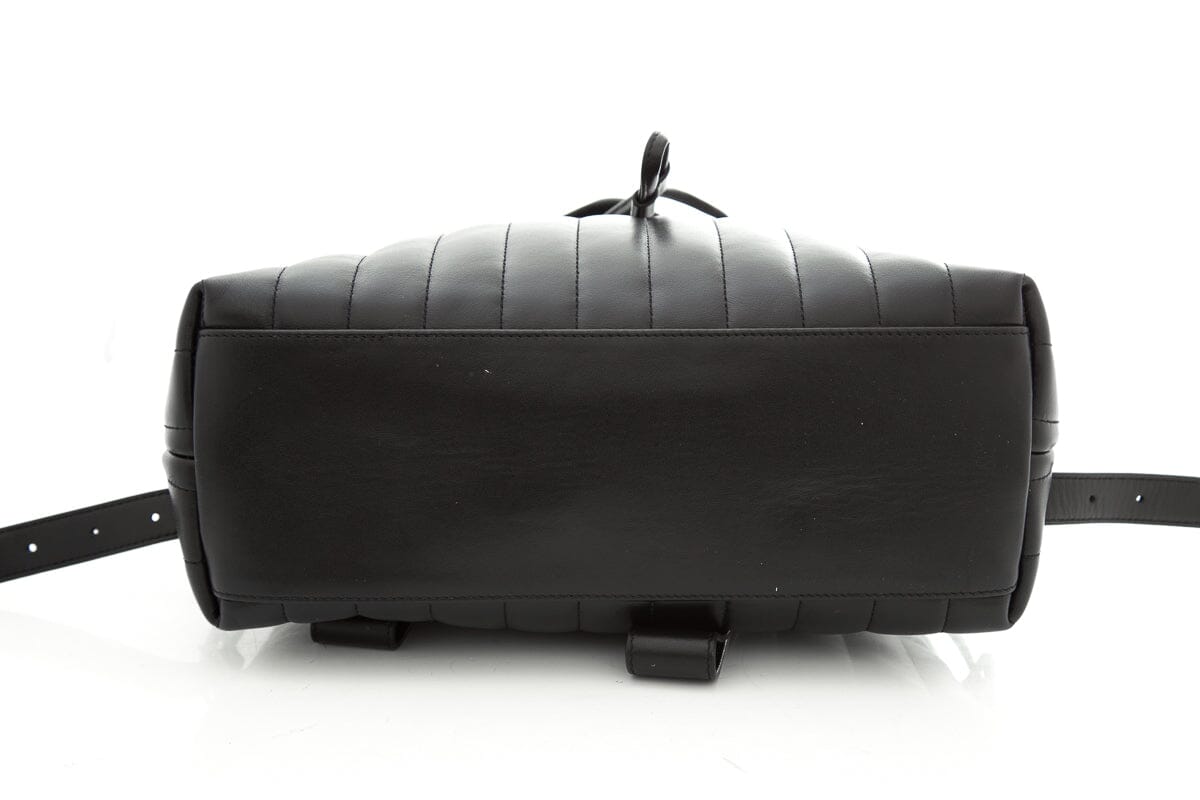 Saint Laurent Black Lou Lou Chevron Lambskin Backpack W/ Silvertone HW