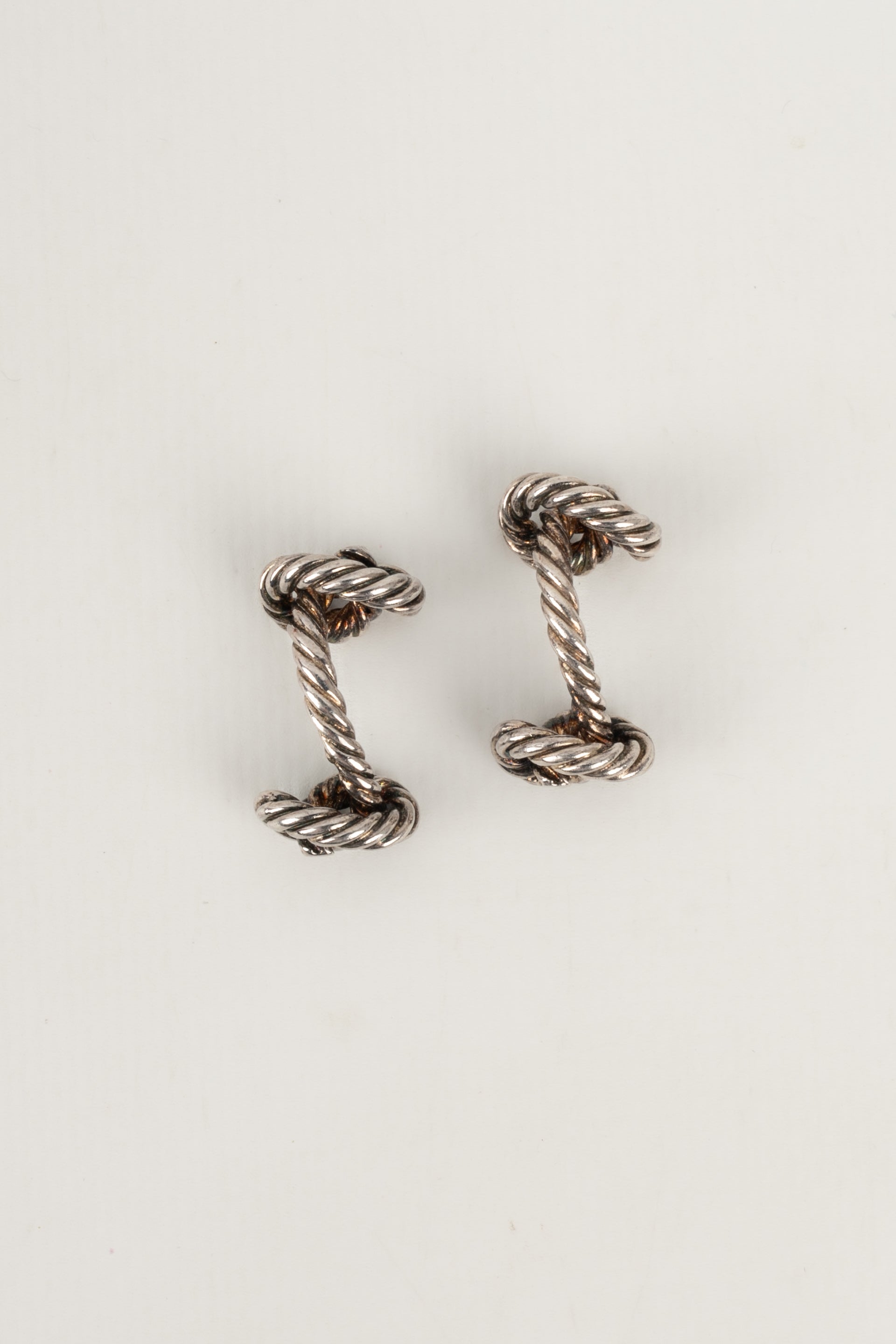 Boutons de manchette en argent HermÃƒÆ’Ã‚Â¨s