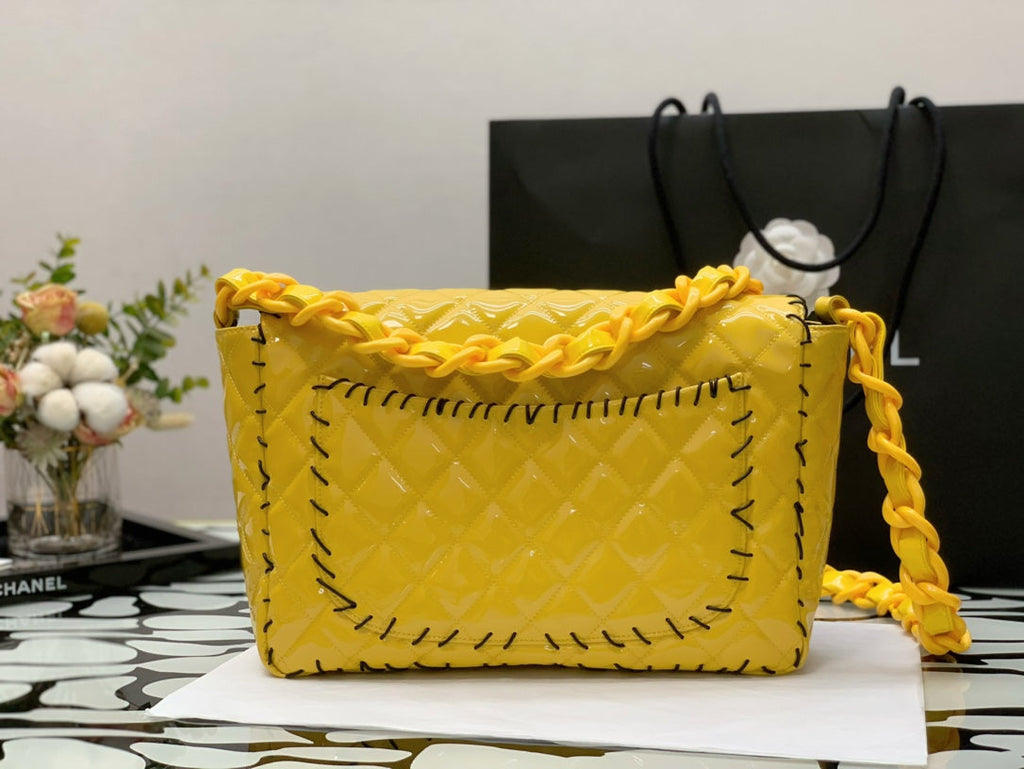 CHLVinyl Classic Yellow Shoulder bag For Women 29cm/11.5in