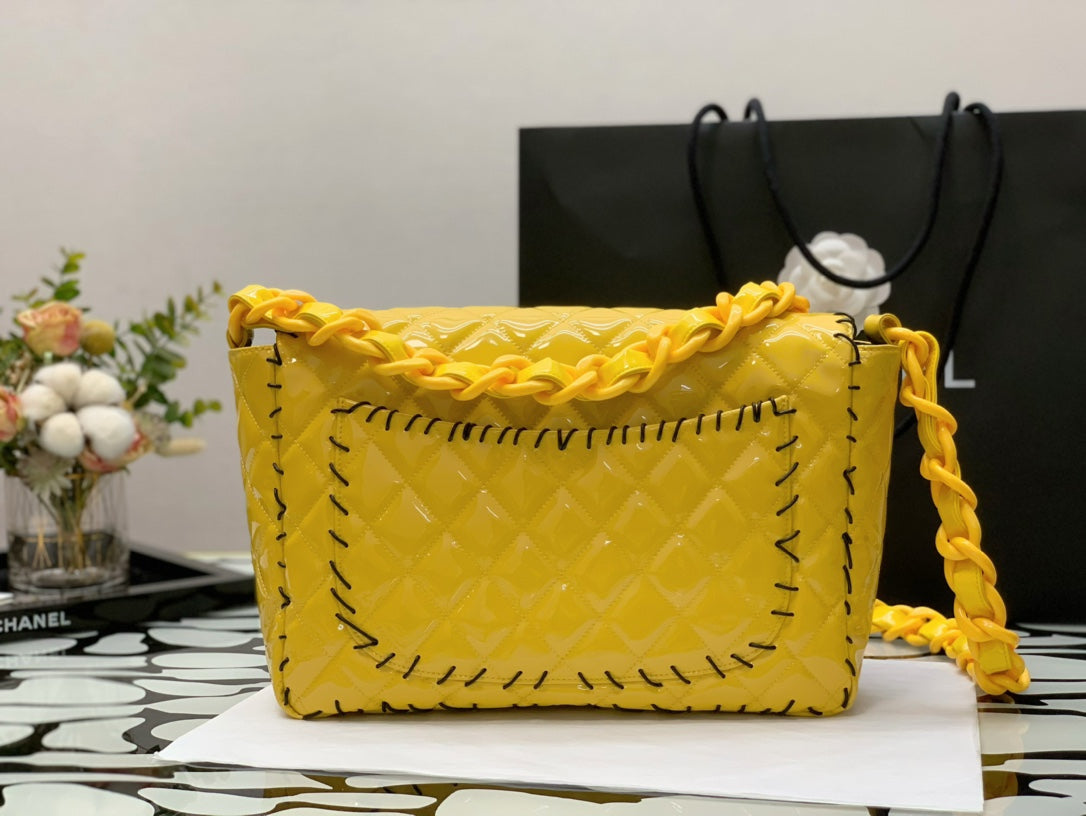 CHLVinyl Classic Yellow Shoulder bag For Women 29cm/11.5in
