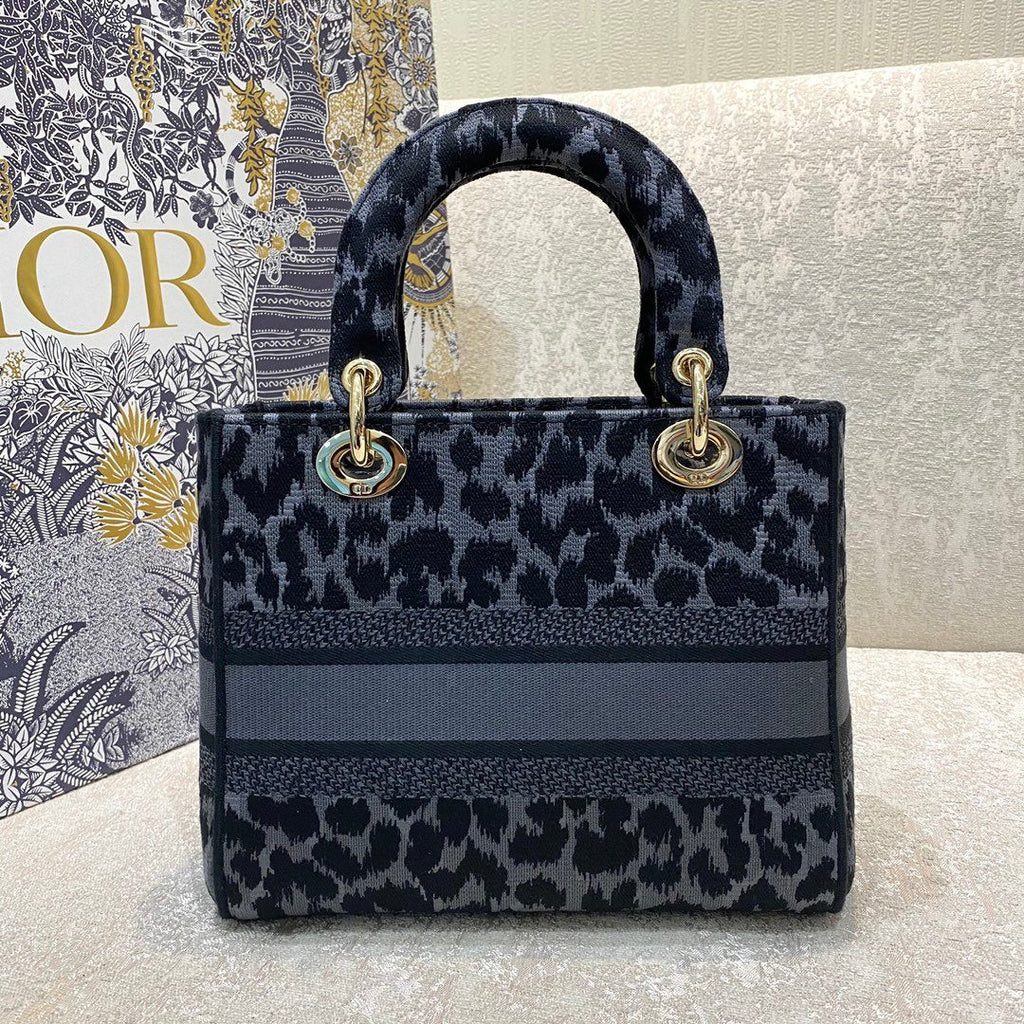 GLAMI MeGLAMIum Lady D-Lite Bag Blue and Black Mizza Embroidery, Blue and Black Handbags, Crossbody Bags, 24cm CD M0565ORGLAMI_M962