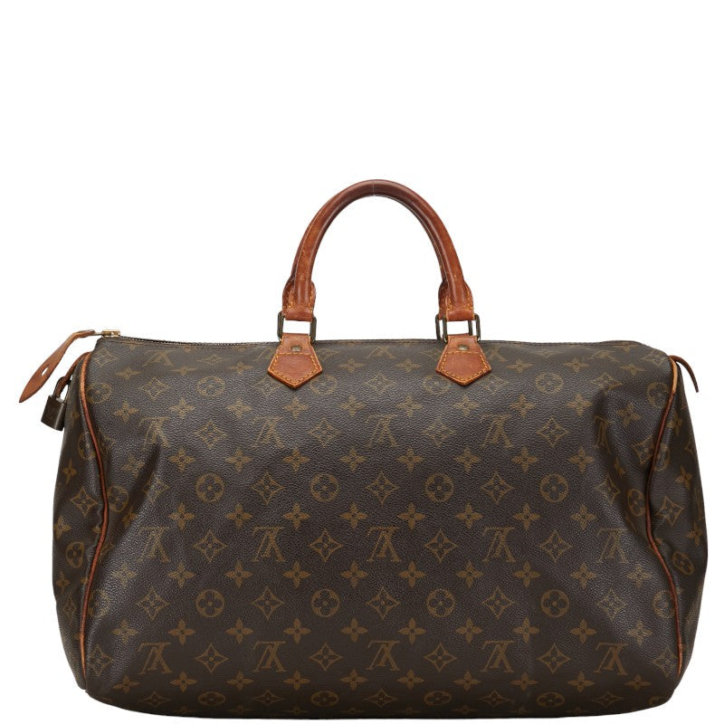 Louis Vuitton Monogram Speedy 40 Handbag Boston Bag M41522 Brown PVC Leather  Louis Vuitton