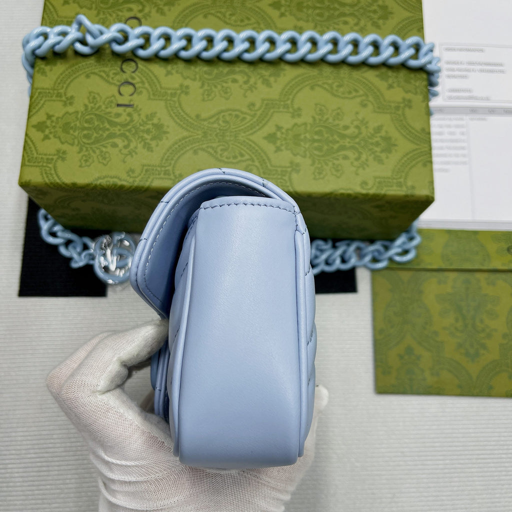 gg Marmont Super Mini Bag Blue For Women, Women’s Bags 6.2in/17cm gg