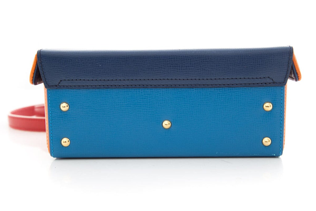 Mark Cross Blue & Orange Grace Box Handbag