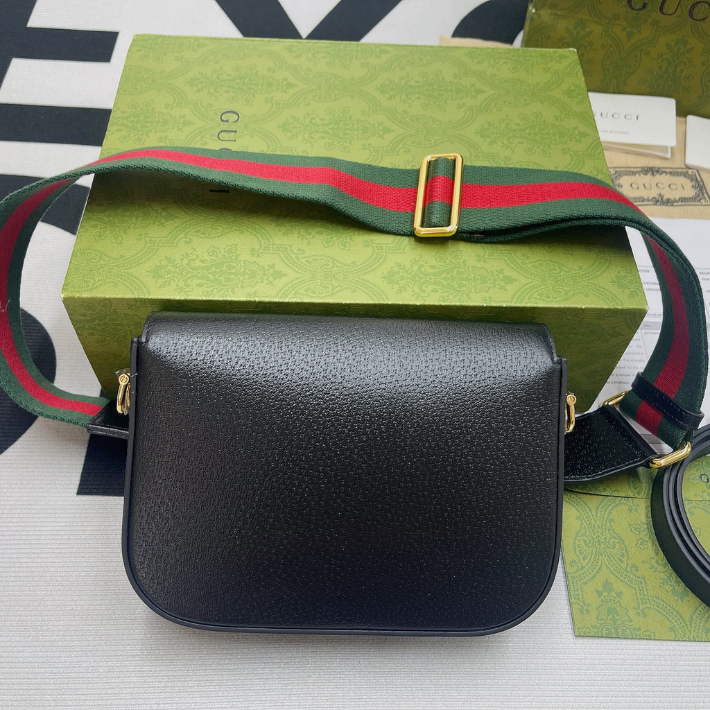 gg x Adidas Horsebit 1955 Mini Bag Black For Women, Women’s Bags 8.1in/21cm gg 658574 U3ZDG 8726