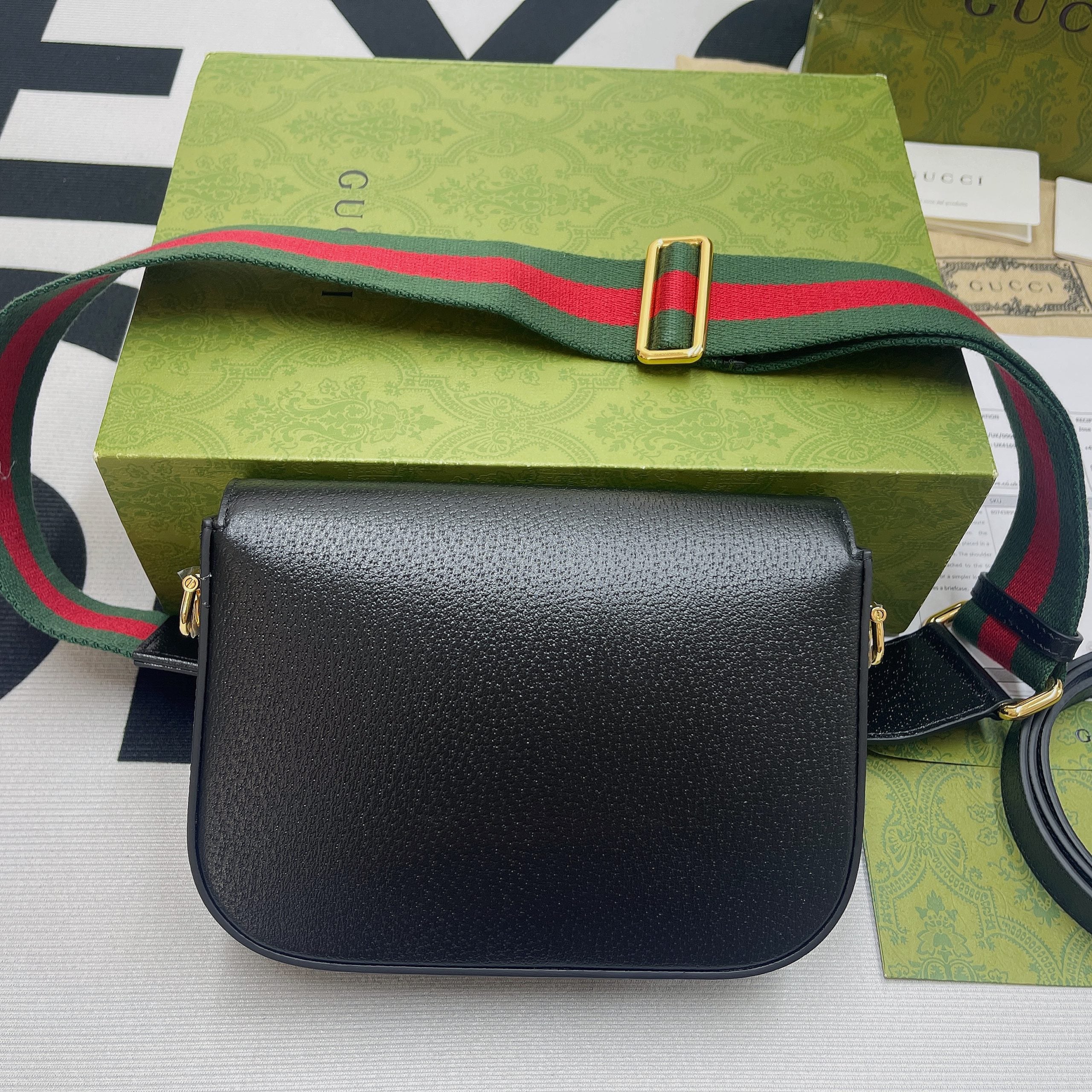 gg x Adidas Horsebit 1955 Mini Bag Black For Women, Women’s Bags 8.1in/21cm gg 658574 U3ZDG 8726