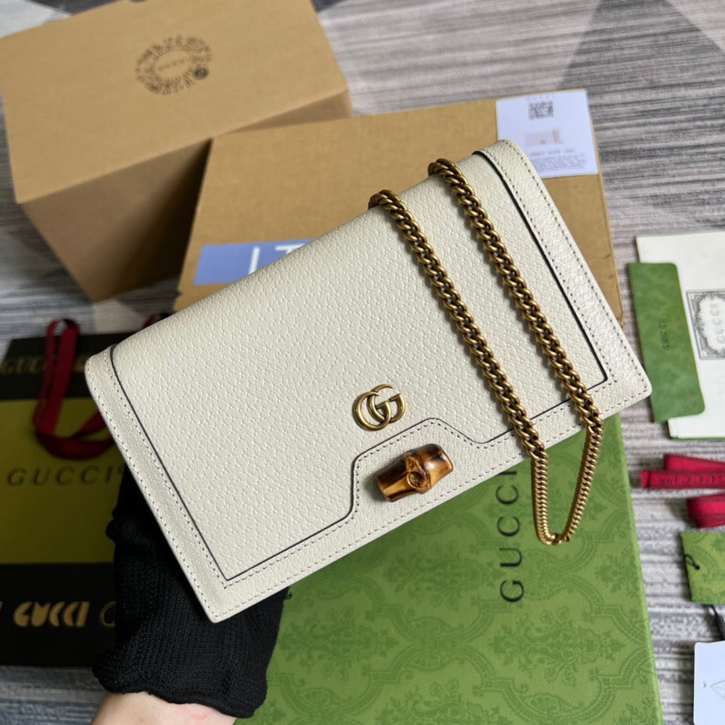 gg Diana Mini Bag With Bamboo White For Women, Women’s Bags 7.5in/19cm gg 