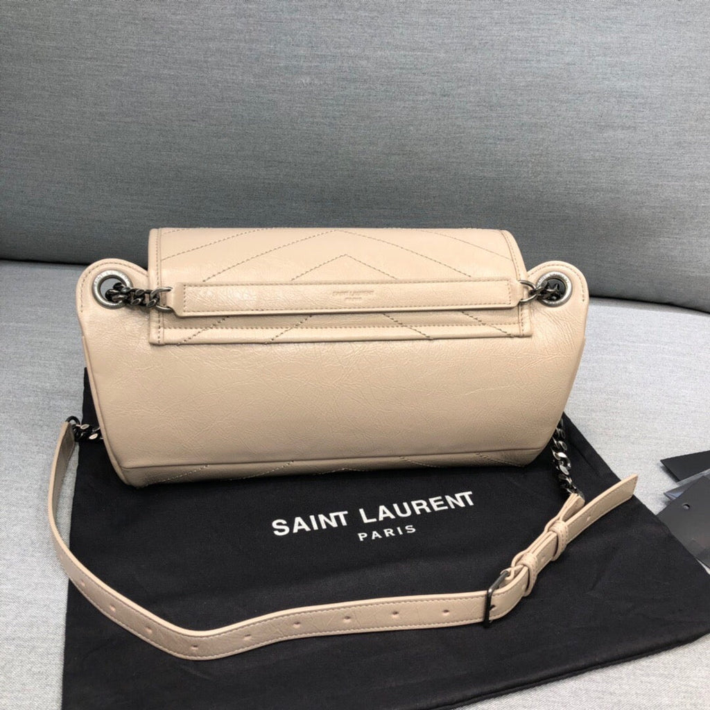 GLAMI Niki MeGLAMIum Crinkled Shoulder Bag Beige For Women 11in/28cm YSL