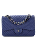 CHANEL Classic Double Flap Bag Chevron Caviar Jumbo
