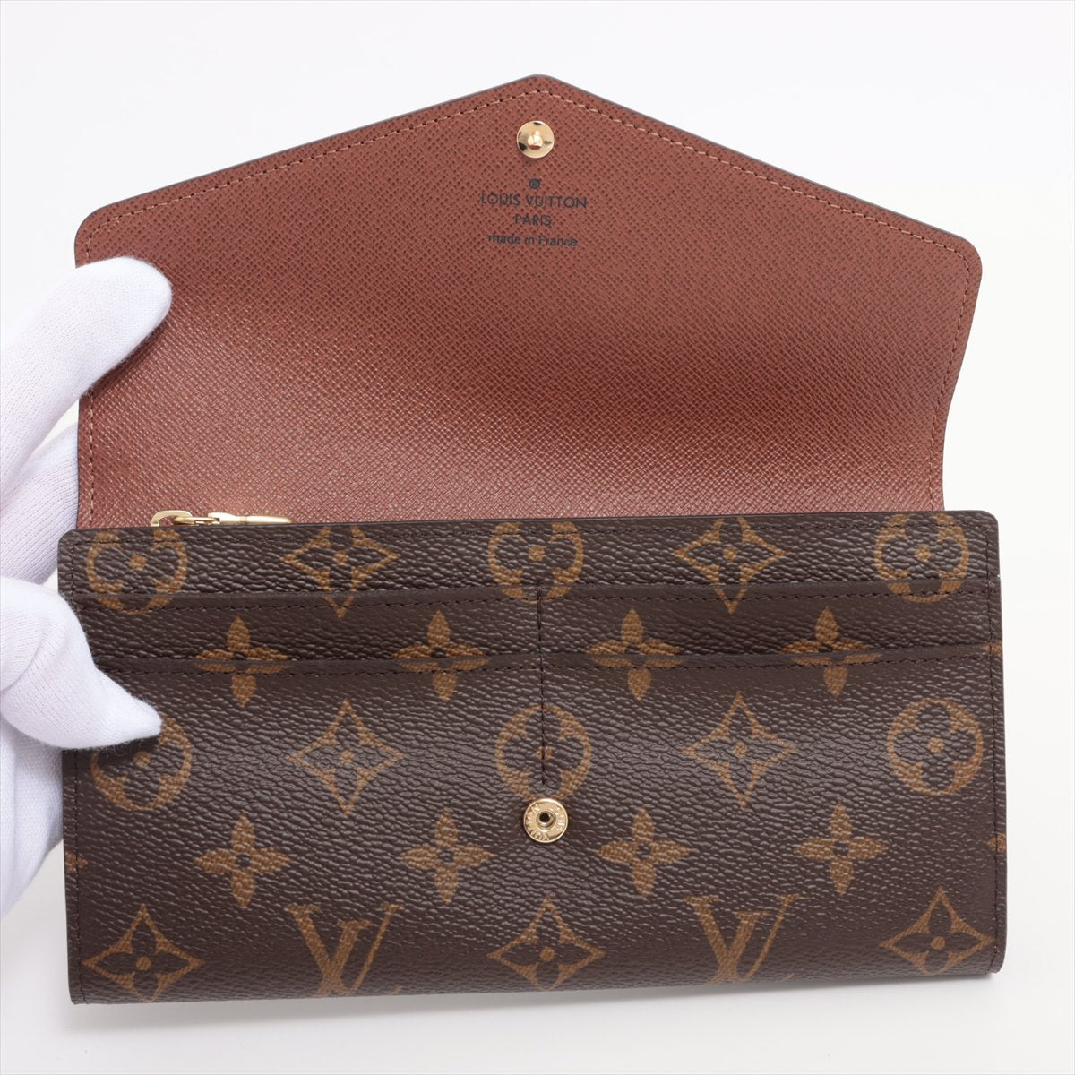 Louis Vuitton Monogram Portefoliosara M60531 Brown Long   Wallet