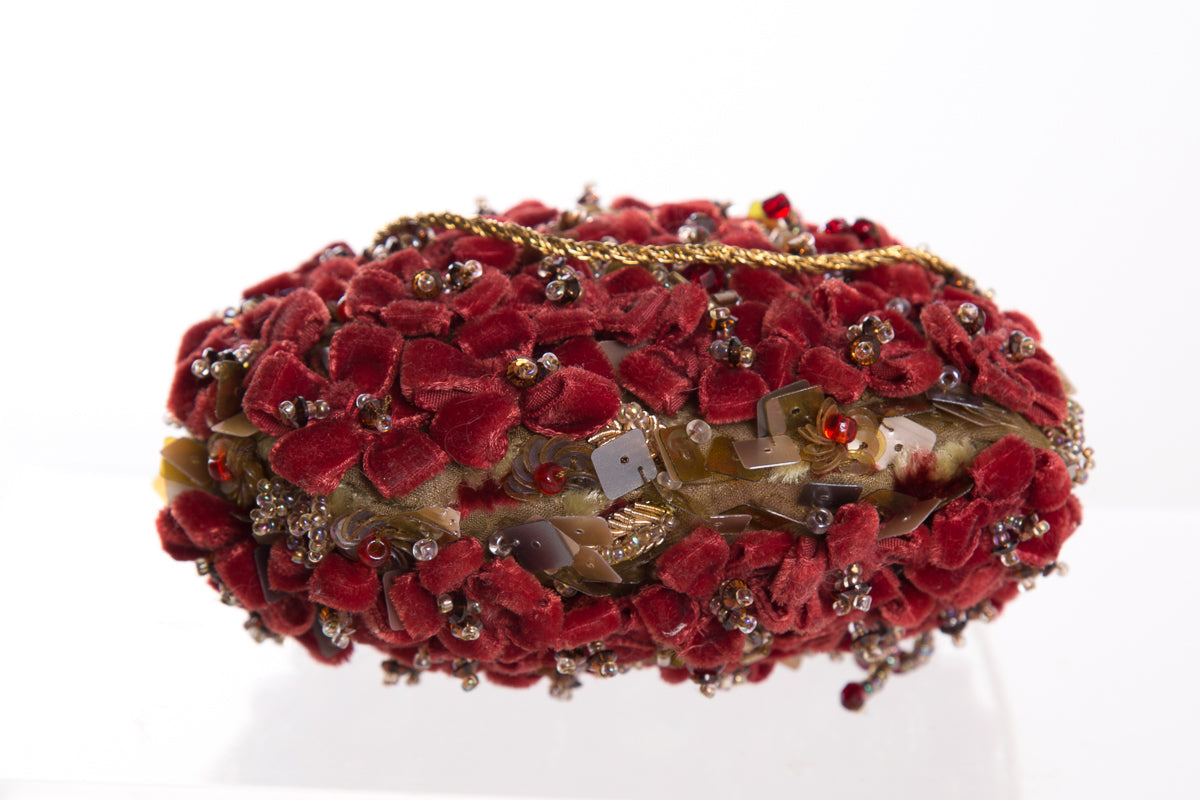 Badgley Mischka Red Mini Frame Clutch